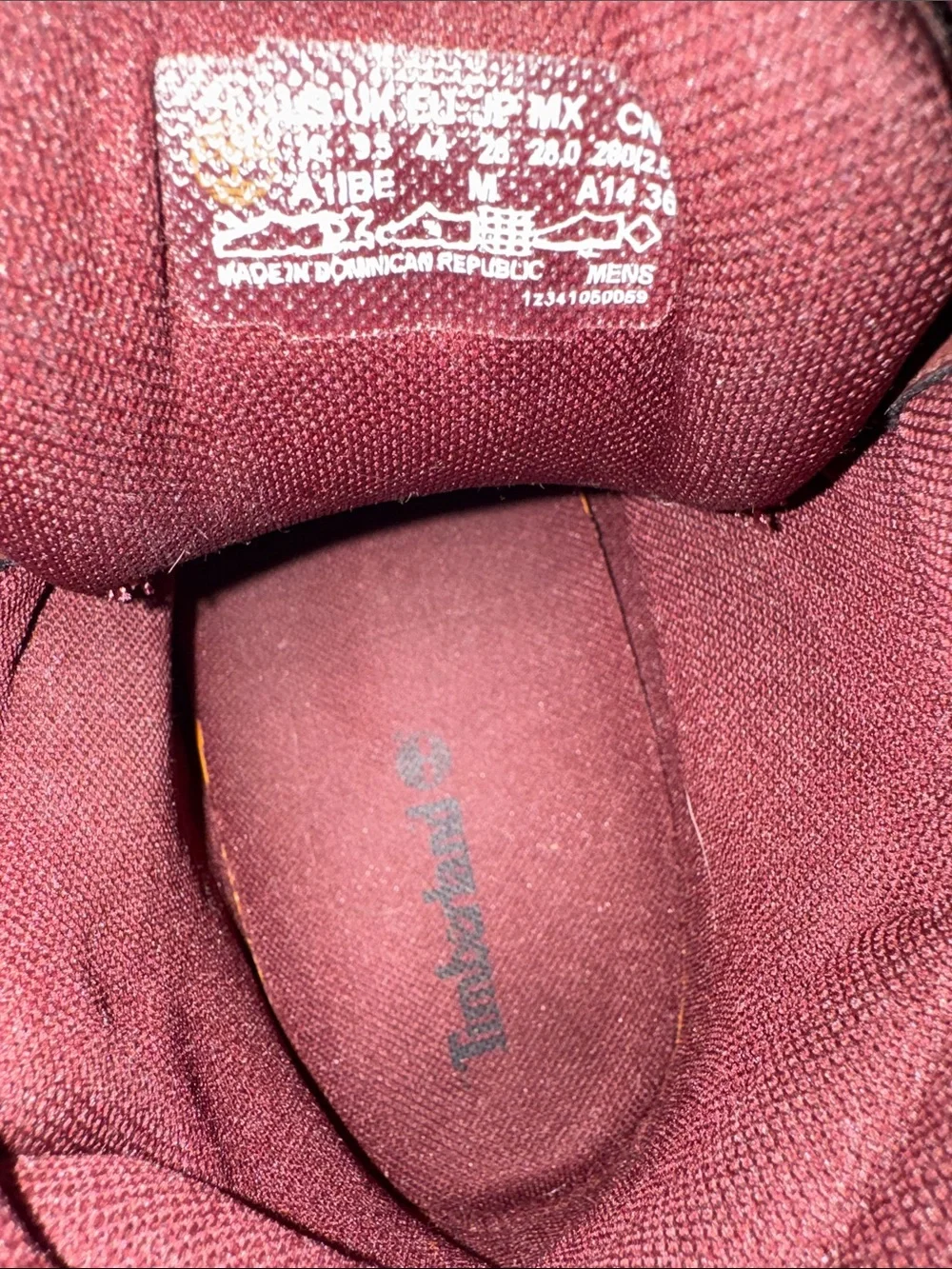 NWOT Timberland Men's Maroon Lace-Up Leather Boots